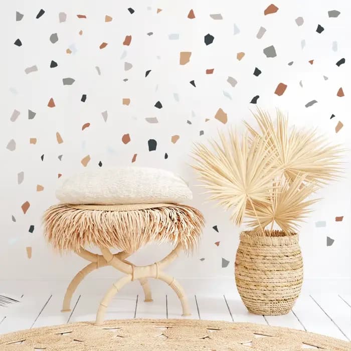 Autocollant mural en marbre pour salon et chambre à coucher, stickers muraux, décor de chambre d'enfant, peintures murales, papier peint, fond de terrazzo