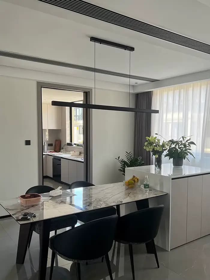 Lustre de salle à manger, éclairage de table à manger, luminaire de bar de cuisine, lampe linéaire LED, luminaires suspendus de restaurant, suspension moderne et épurée
