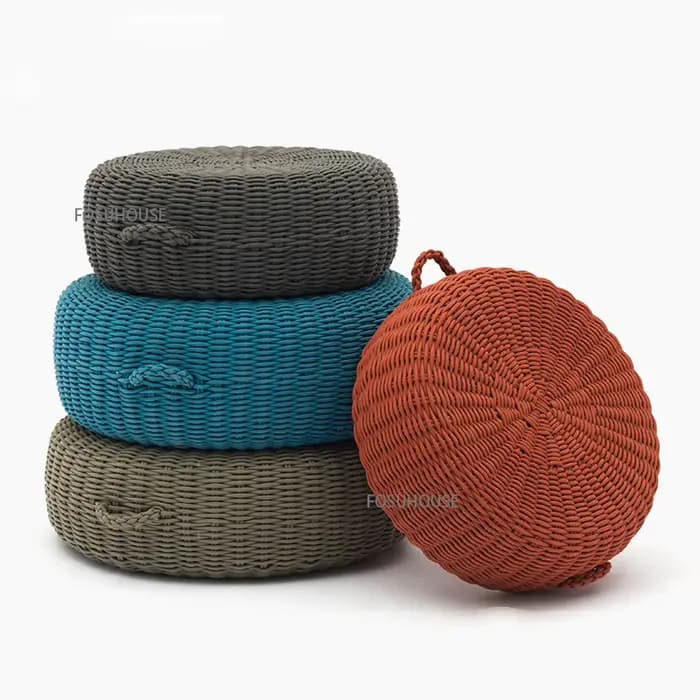 Corde tissé Tatami coussin chaise longue meubles d'extérieur nordiques rotin