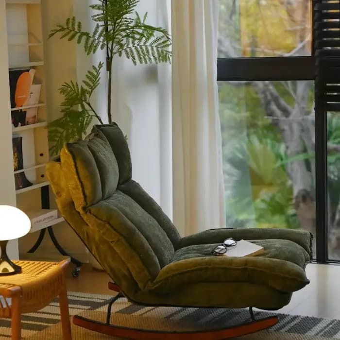 Chaise de balcon pliable verte relaxante pour adultes