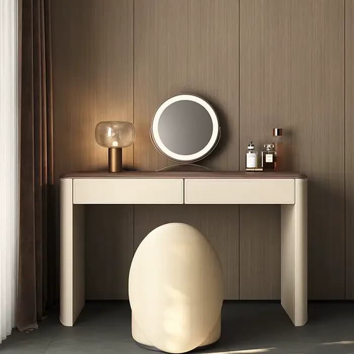Commode de chambre à coucher nordique moderne, tiroirs de rangement, Table de maquillage en bois de luxe, miroir Led, meubles Mesa pour femmes