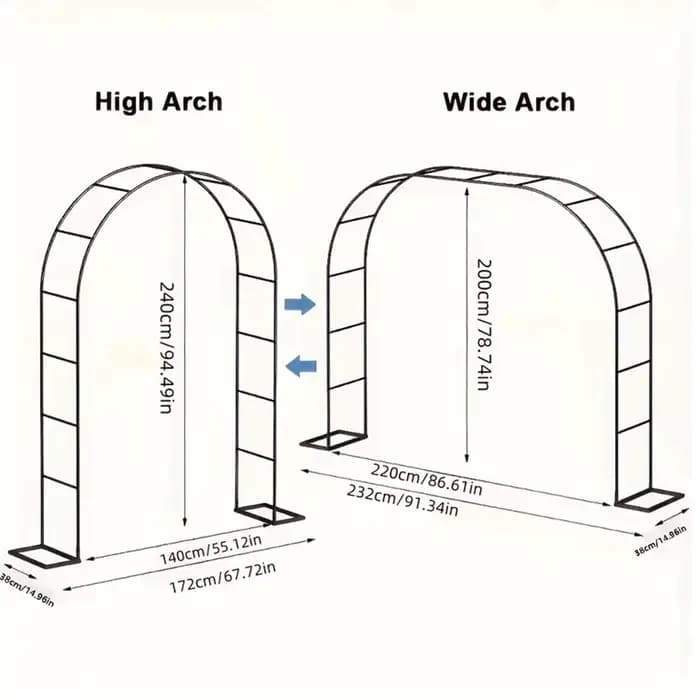 Arche de jardin en métal robuste en fer forgé