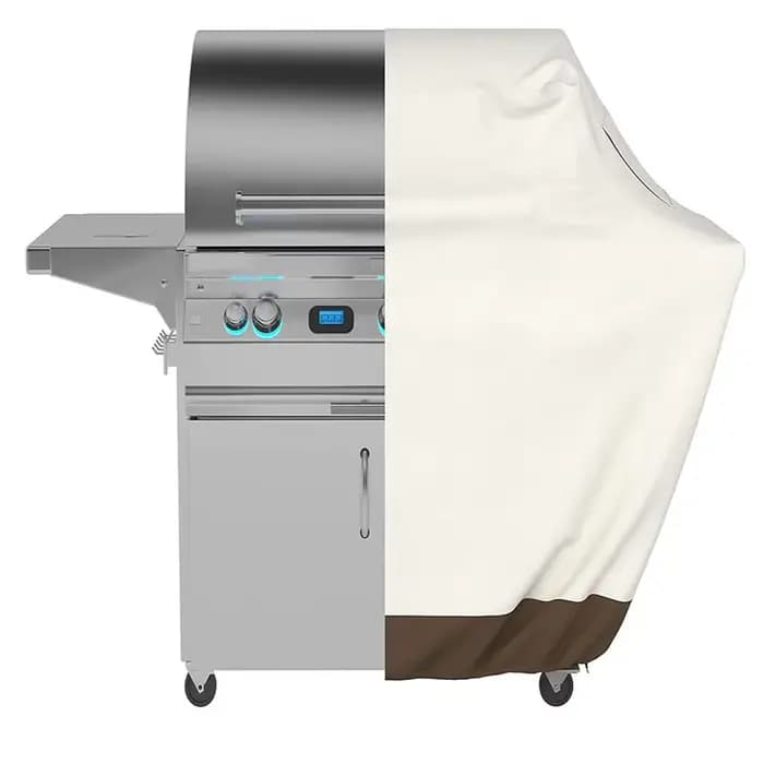 Housse de protection 210D beige pour barbecue à gaz extérieur