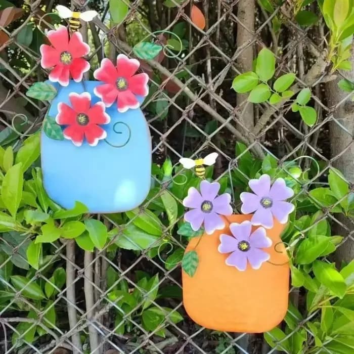 Vases de jardin à fleurs en métal