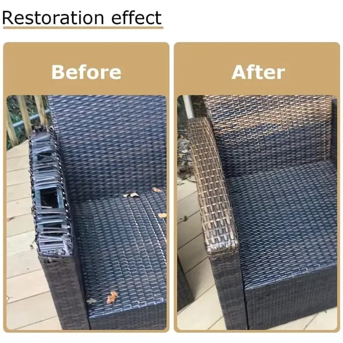 Kit de réparation plat et lisse en rotin synthétique