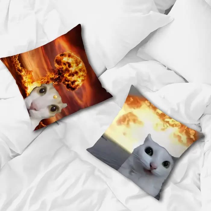 Housse de coussin confortable et douce, taie d'oreiller amusante avec motif de chat, pour canapé, salon, maison, bureau, décoration, cadeau, housses de protection