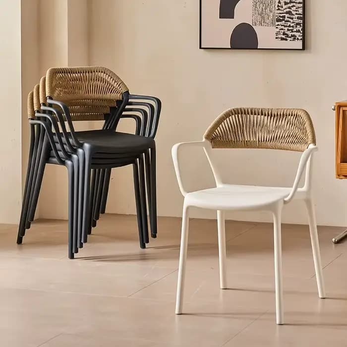 Chaises de salle à manger empilables d'extérieur