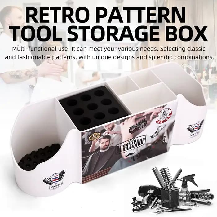 Organisateur d'outils de salon, support pour ciseaux, peignes et tondeuses, boîte de rangement de bureau pour outils de coiffure, présentoir pour barbier