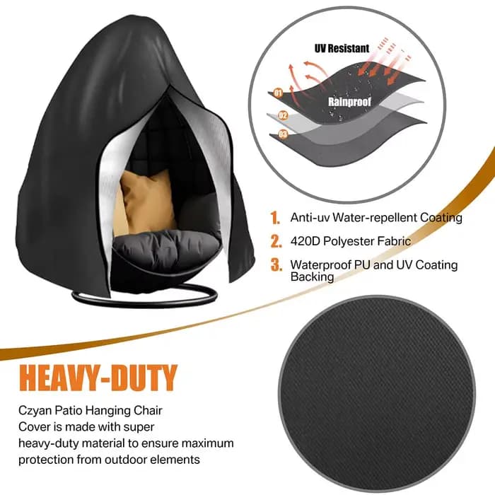 Housse de protection imperméable pour fauteuil suspendu en forme d'œuf