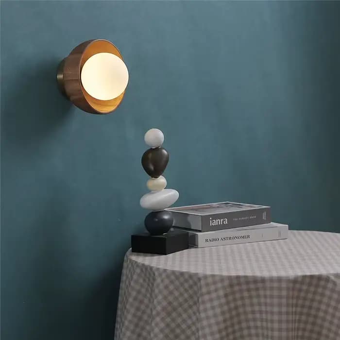 Applique murale moderne en bois couleur rondin nordique plafonniers en bois de noyer pour allée couloir passerelle escaliers Surface éclairage de plafond G9