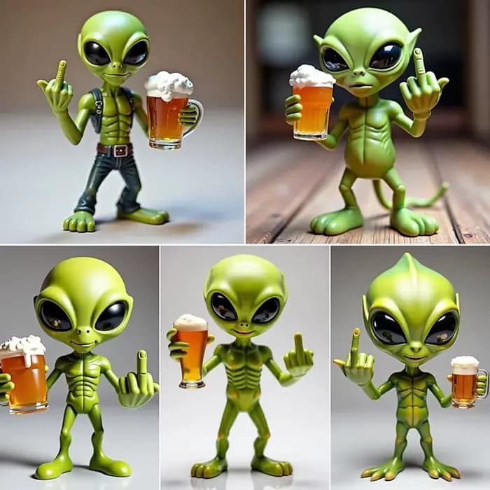 Statue en résine extraterrestre – Sculpture de jardin unique pour une décoration intérieure ou extérieure