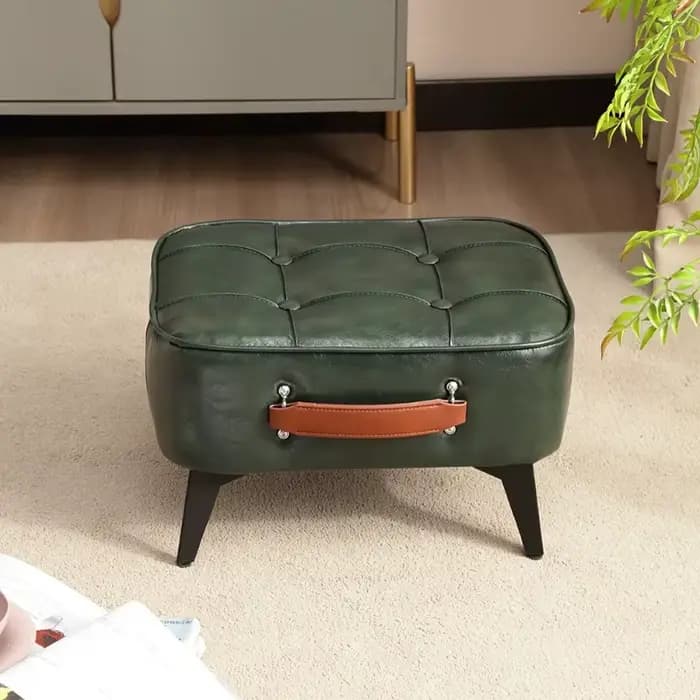 Repose-pieds ottoman en similicuir tendance