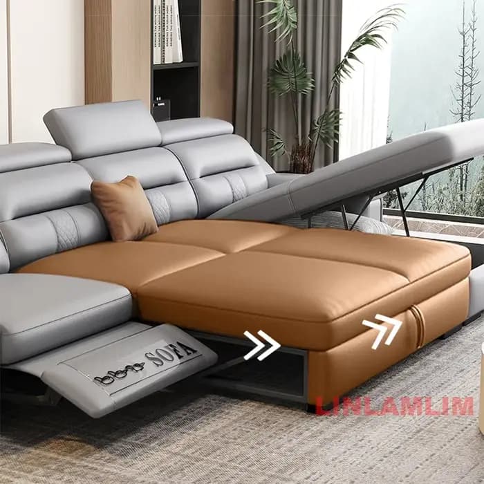 Linlamlim Canapé-lit convertible Canapé sectionnel inclinable électrique moderne