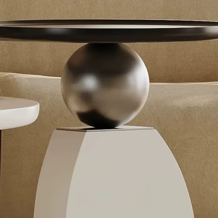 Table basse ronde de style Mid-Century pour salon