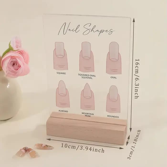 Panneau d'affichage de formes d'ongles en acrylique, pointes de doigt de Mannequin et Guide de forme d'ongle, signe d'art statique pour décor de comptoir de Salon