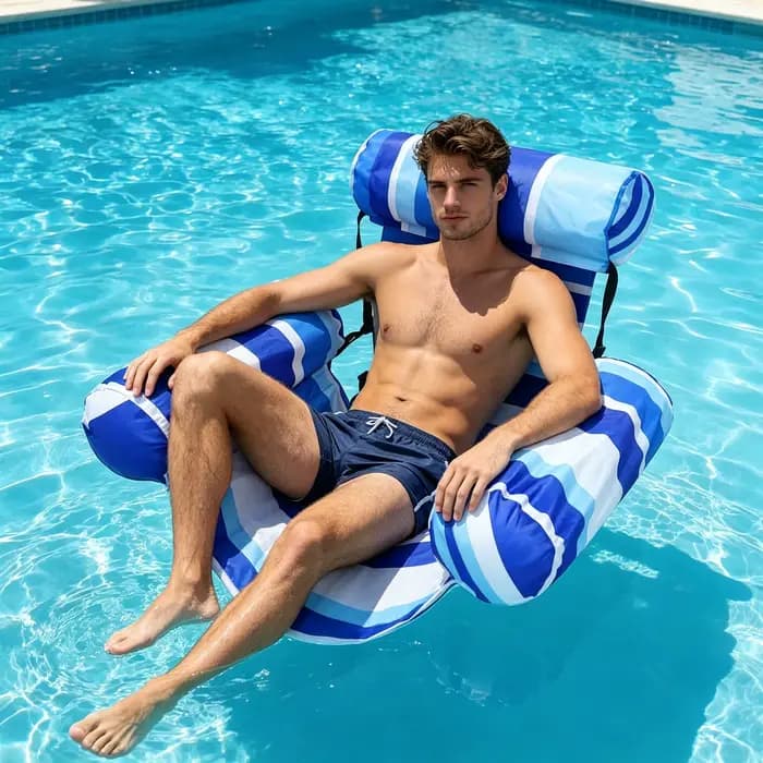 Chaise flottante gonflable pour adultes avec dossier et repose-bras intégrés