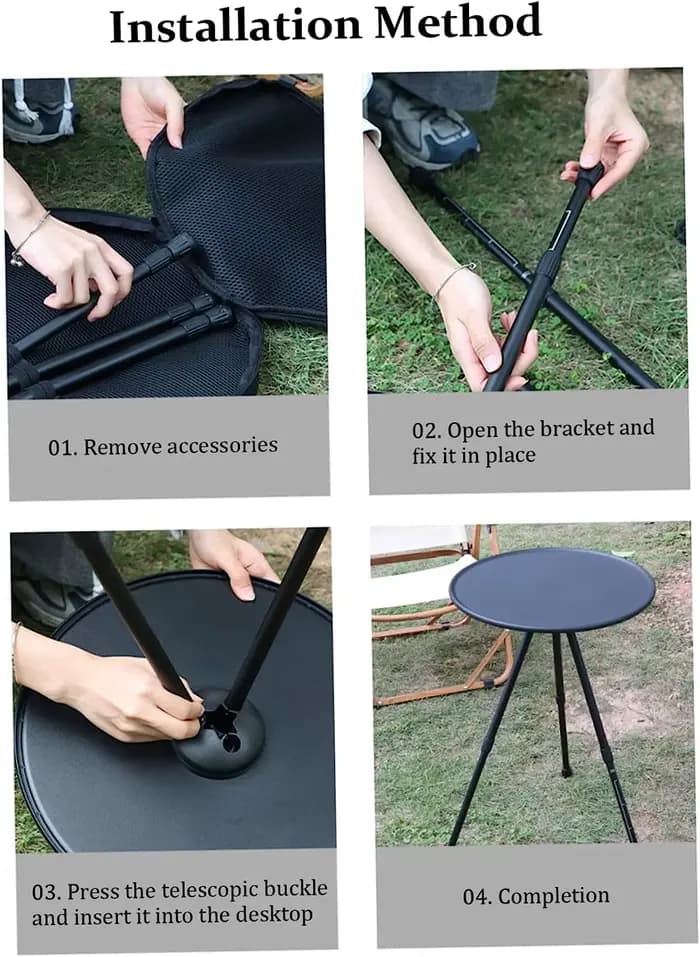 Table ronde pliante télescopique Portable