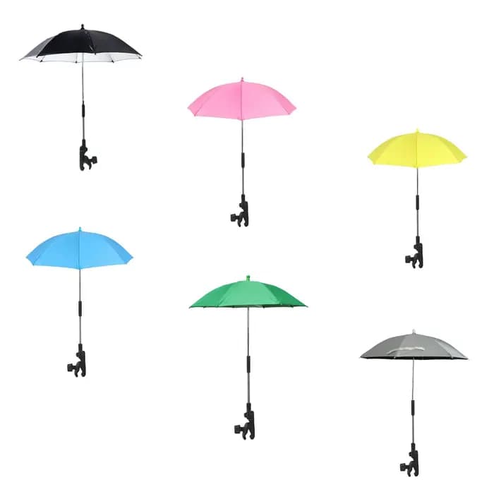 Parasols de chaise de sport avec clip anti-soleil 360 ° Parasol réglable pour poussette de bébé