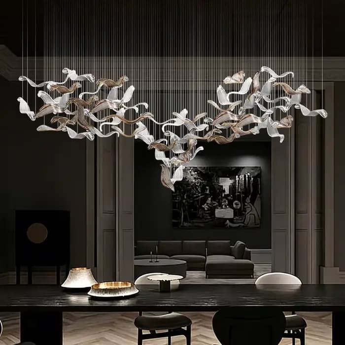 Lustre suspendu pour salle à manger, luminaires de plafond pour salon, luminaires suspendus en verre pour îlot de cuisine