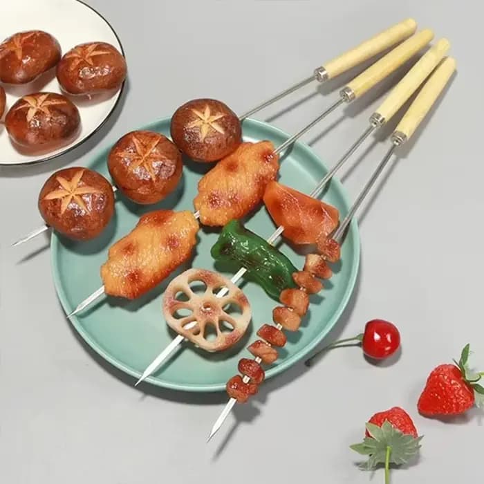 Brochettes de Barbecue réutilisables en acier inoxydable