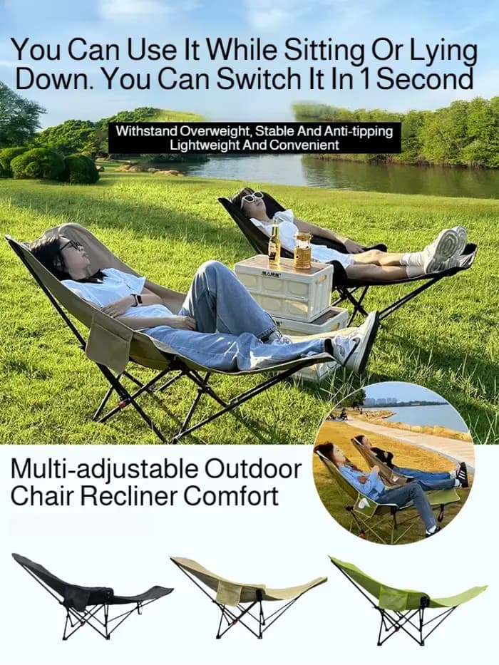 Chaise de camping portable d'extérieur confortable