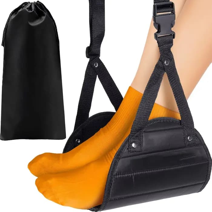Hamac de voyage en mousse à mémoire de forme pour avion, support de jambe, repose-pieds de bureau, chaise suspendue pour le confort et la relaxation en vol
