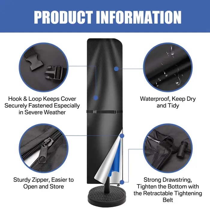 Parasol Cover Waterproof 210D Garden Umbrella