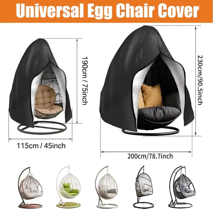 Housse de protection imperméable pour fauteuil suspendu en forme d'œuf