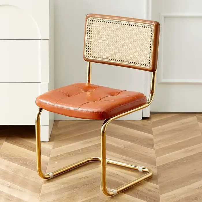 Chaises de salle à manger modernes du milieu du siècle avec cadre en métal
