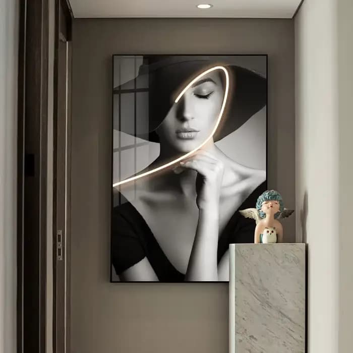 Personnages noirs et blancs, simplicité moderne, décoration murale de fond de canapé, grand Foyer, chambre à coucher, peintures suspendues