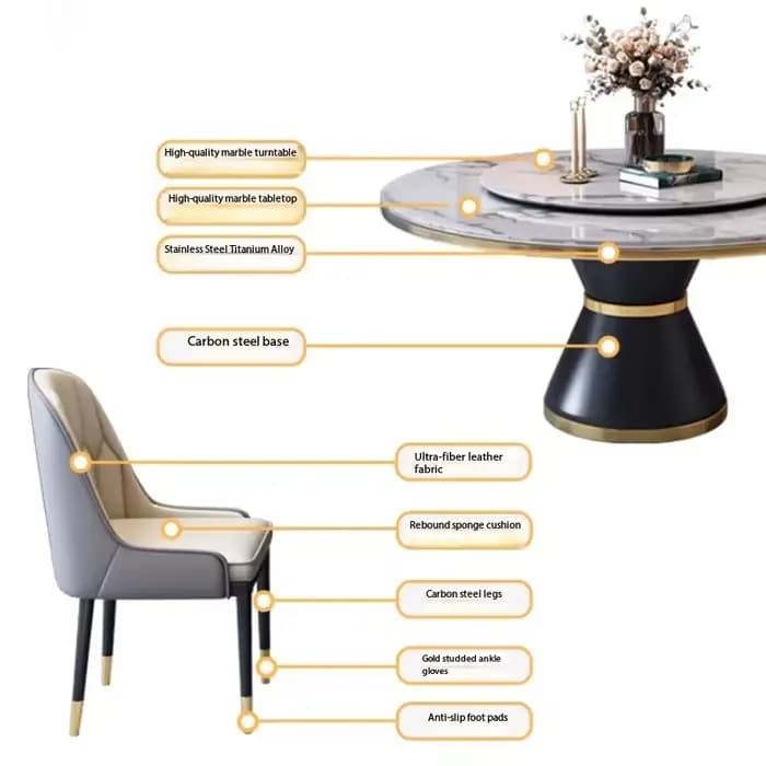 Ensemble table et chaises modernes