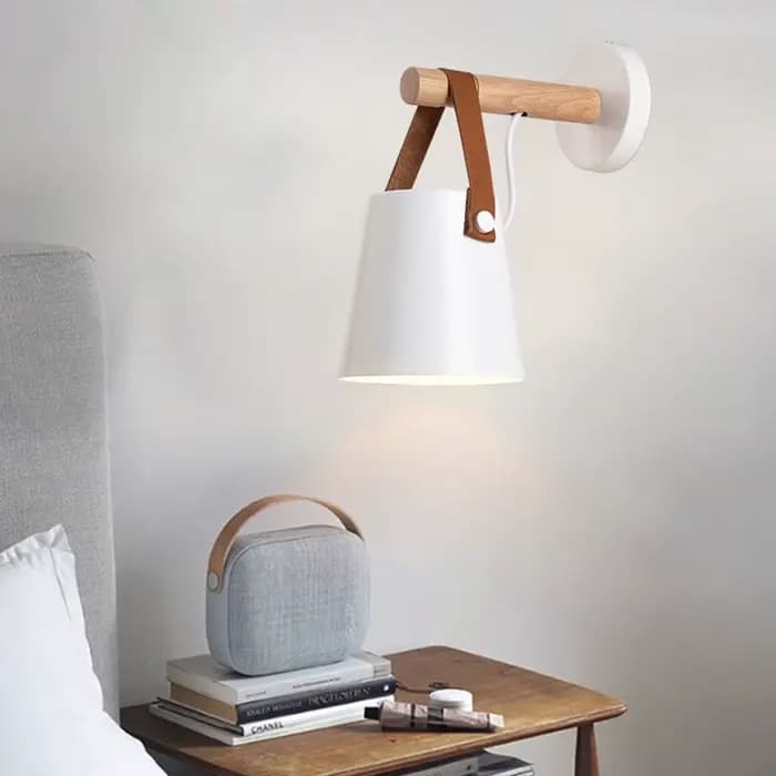 Lampe murale en bois, luminaire d'intérieur pour la maison, éclairage d'intérieur, salon, style nordique moderne, lampes murales de chevet avec fil E27