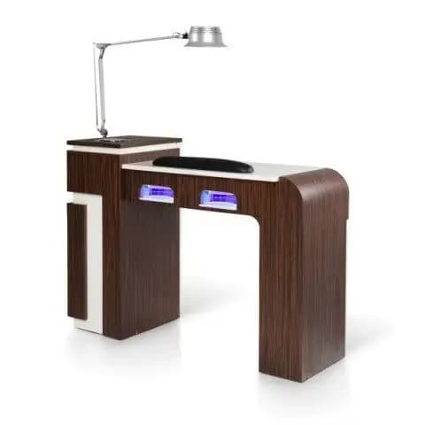Équipement de Salon de manucure personnalisé, Table de technologie d'ongles en bois massif avec collecteur de poussière, bureau et chaise de manucure à vendre