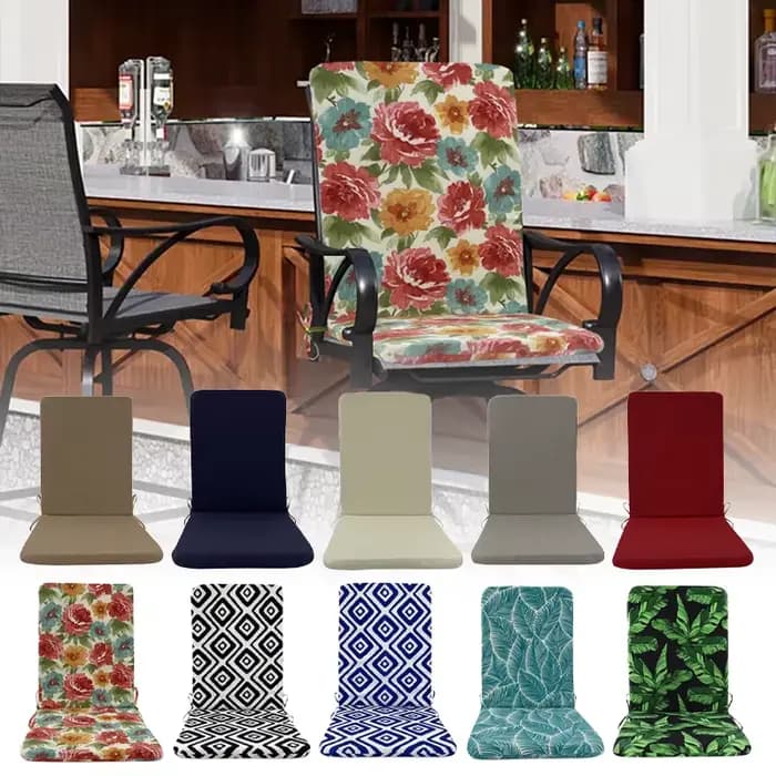 Coussins d'extérieur intégrés pour chaises de jardin avec dossier