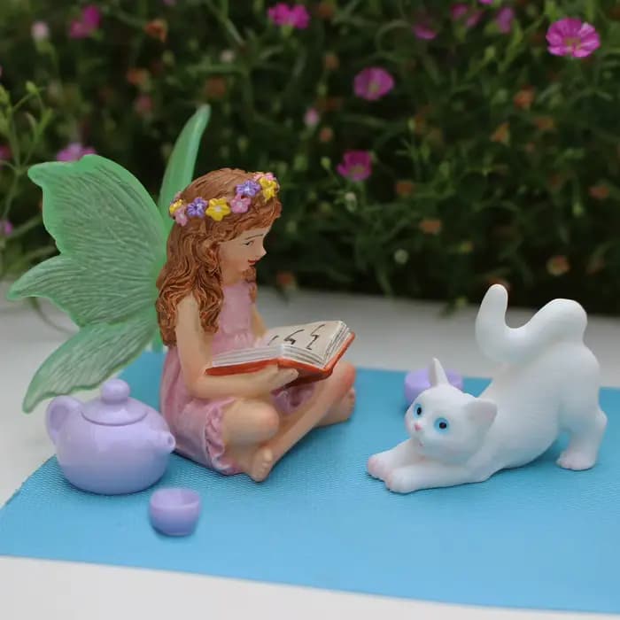 Lot de 6 Statues de Fées des Fleurs en Résine pour Bonsaï