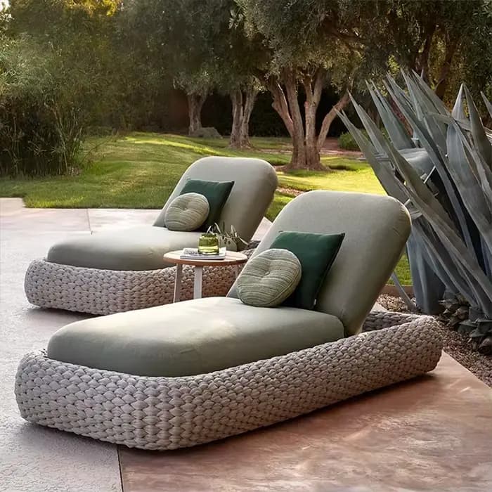 Chaise longue de luxe en aluminium