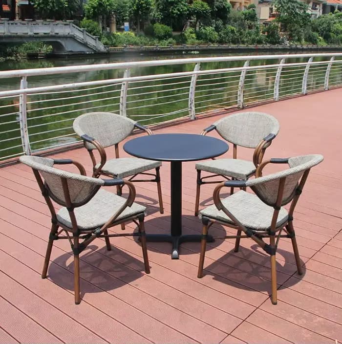 Chaise De salle à manger extérieure en métal Silla De Jardin Teslin