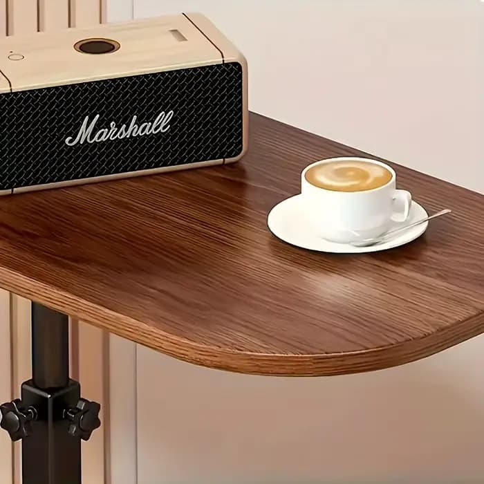 Table à hauteur réglable - avec plateau en bois, table d'appoint de canapé portable, adaptée au café, au bureau et à l'intérieur/à l'extérieur