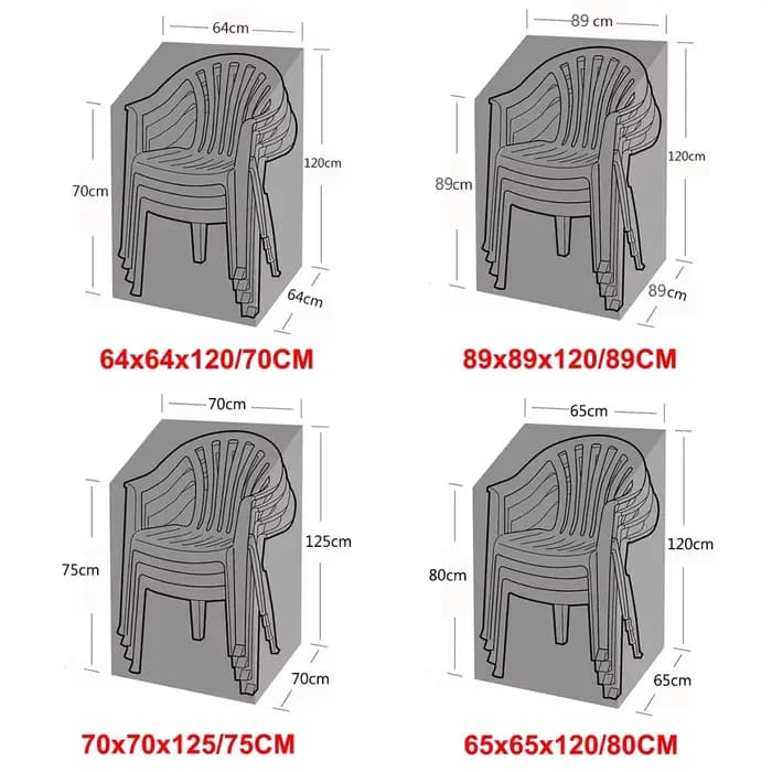 Housse de protection pour chaise de jardin d'extérieur
