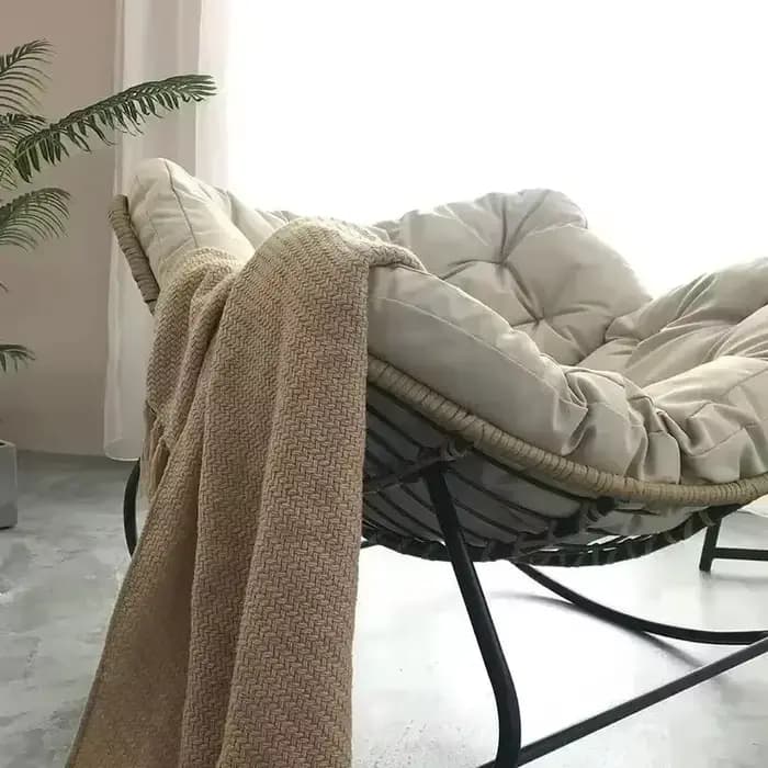 Chaise à bascule paresseux canapé nid d'oiseau en forme de salon balcon sieste petit appartement rotin tissé adulte