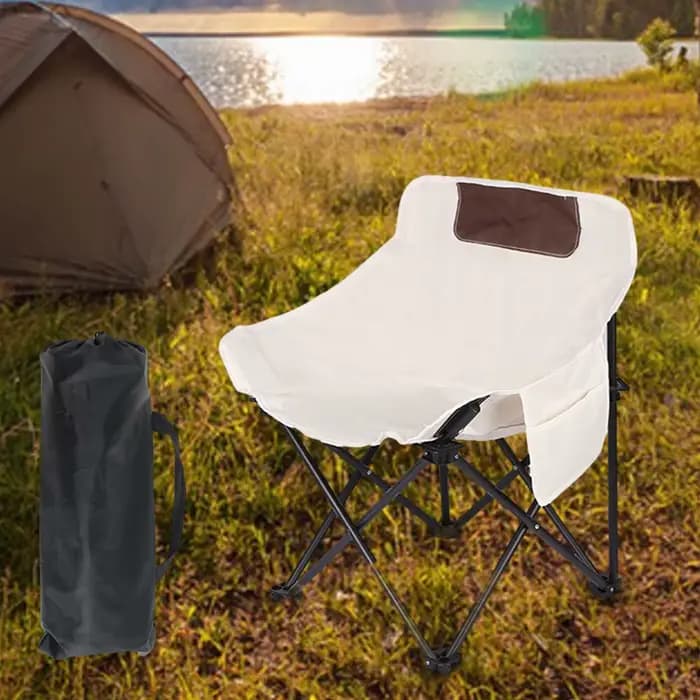 Chaise de camping pliable avec sac de rangement et poche