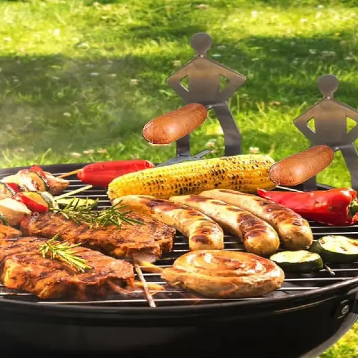 Grille à saucisses amusante en acier inoxydable pour barbecue