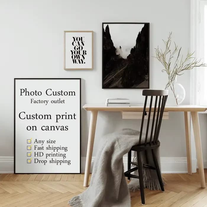 Peinture murale avec votre Photo, décoration pour salon, cadeau personnalisé, affiche personnalisée, toile imprimée de toutes tailles