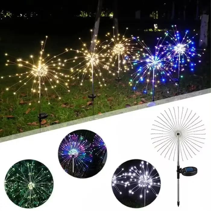 Lampes solaires LED d'extérieur en forme de feu d'artifice