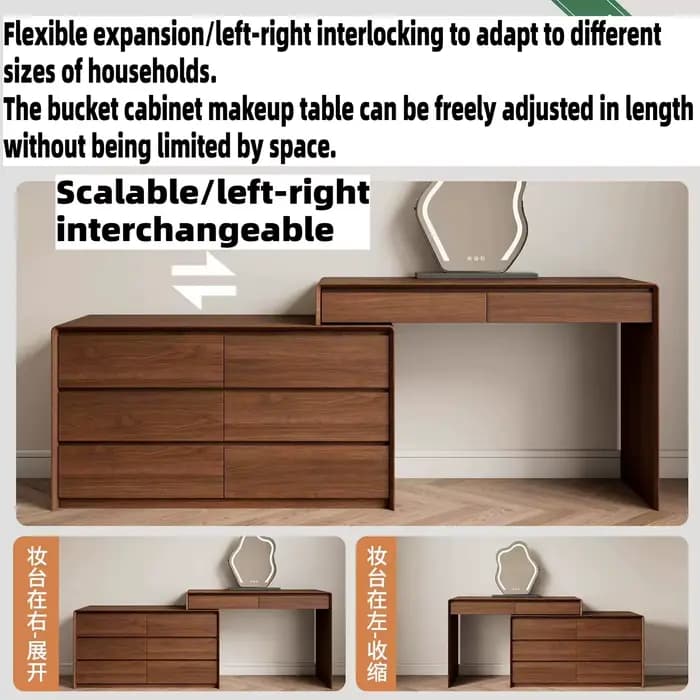 Coiffeuse moderne minimaliste en bois, multifonctionnelle avec rangement, pour maquillage et coiffure, mobilier de chambre