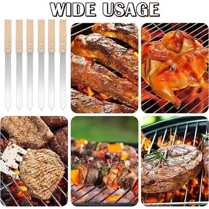 Brochettes Kabob plates en acier inoxydable pour Barbecue