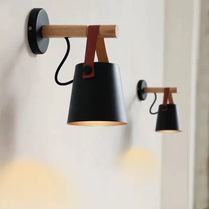 Lampe murale en bois, luminaire d'intérieur pour la maison, éclairage d'intérieur, salon, style nordique moderne, lampes murales de chevet avec fil E27