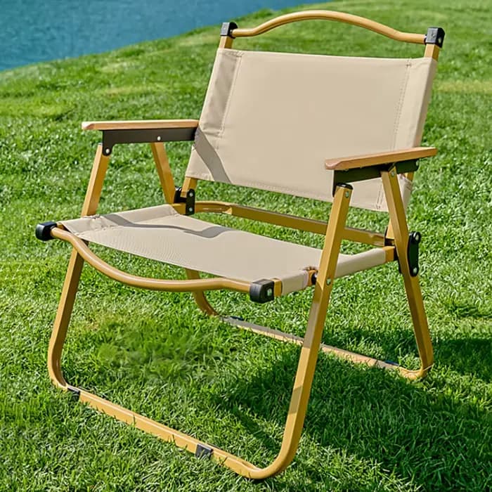 Bras en bois Chaise pliante extérieur unique Camping pêche