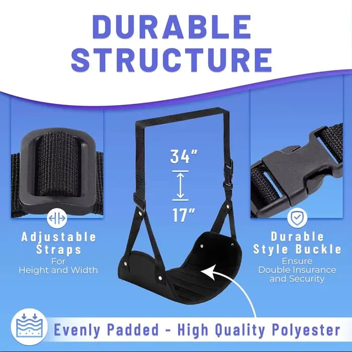Hamac de voyage en mousse à mémoire de forme pour avion, support de jambe, repose-pieds de bureau, chaise suspendue pour le confort et la relaxation en vol
