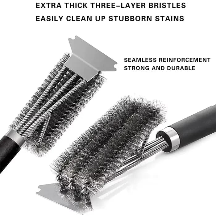 Brosse à Barbecue en Acier Inoxydable, Poils Antiadhésifs, Outil de Nettoyage